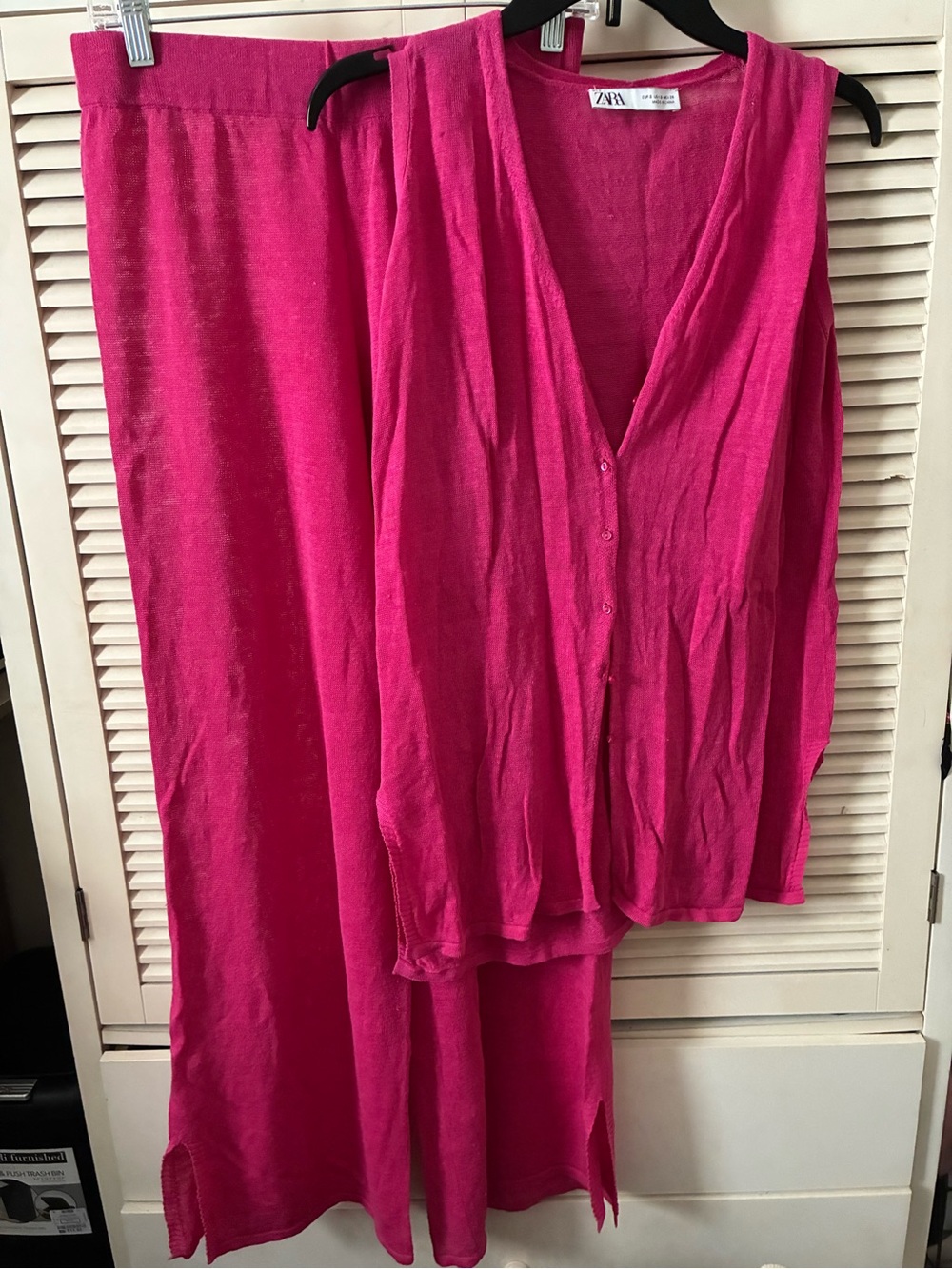 ZARA Hot Pink Knit Coverup Set